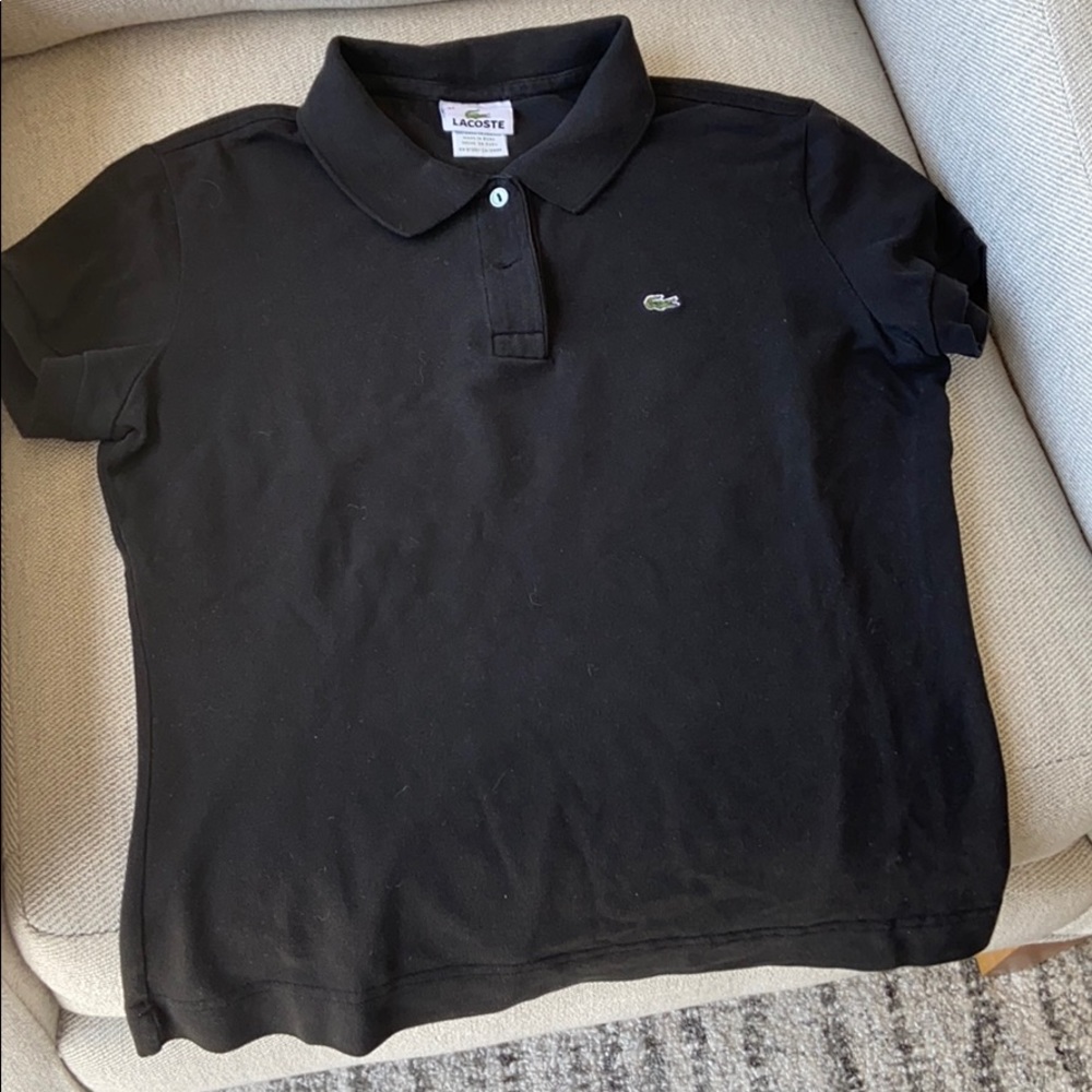 Women’s black Lacoste shirt